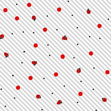 Ladybug seamless pattern, texture backgroundのイラスト素材