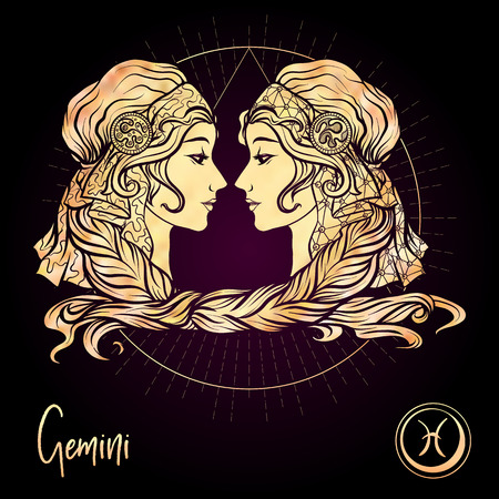 Zodiac sign. Astrological horoscope collection. Vector illustrationのイラスト素材