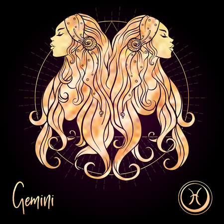 Zodiac sign. Astrological horoscope collection. Vector illustrationのイラスト素材