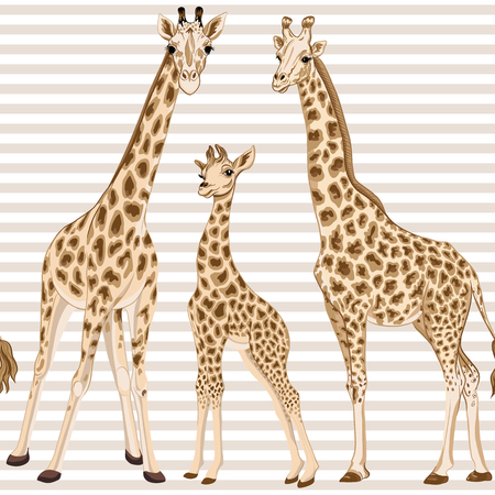 Seamless pattern with giraffe.  Vector illustration.のイラスト素材