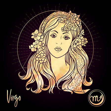 Zodiac sign. Astrological horoscope collection. Vector illustrationの写真素材