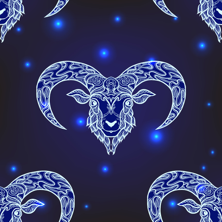Seamless pattern, background with ethnic patterned ornate  animalのイラスト素材
