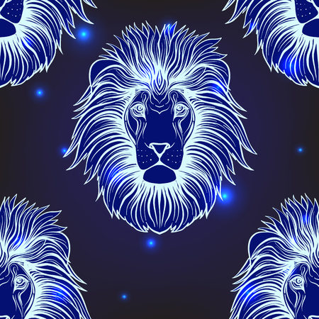 Seamless pattern, background with ethnic patterned ornate  animalのイラスト素材