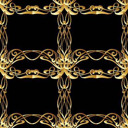 Seamless pattern, background with floral ornament In art nouveau style,のイラスト素材