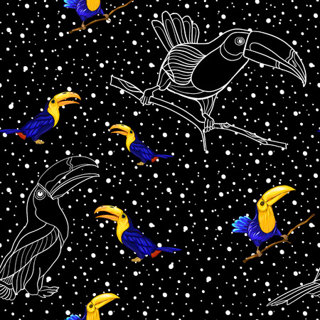 Seamless pattern, background  with birds.  Vector illustrationのイラスト素材