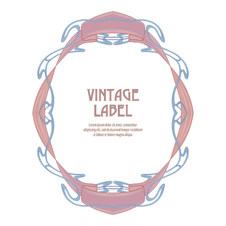 Label for products or cosmetics in art nouveau style, vintage, old, retro style.のイラスト素材