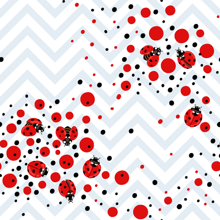 Ladybug seamless pattern, texture background.のイラスト素材