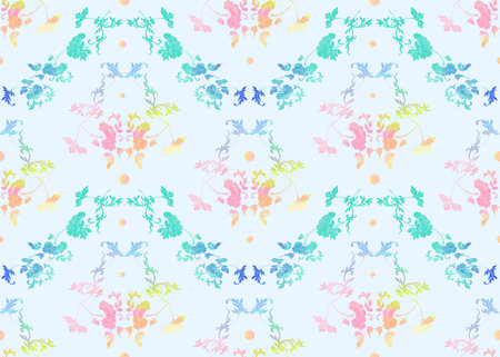 Traditional Chinese seamless pattern, ornament. Colored vector illustration. .