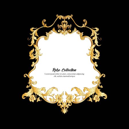 Elements In baroque, rococo, victorian, renaissance style. Trendy floral vintage pattern. Vector illustration.のイラスト素材