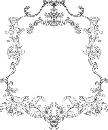 Seamless pattern, background In baroque, rococo, victorian, renaissance style. Trendy floral vintage pattern. Colored vector illustrationのイラスト素材