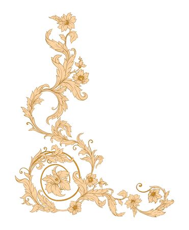 Elements In baroque, rococo, victorian, renaissance style. Trendy floral vintage pattern. Vector illustration.のイラスト素材