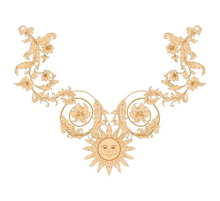 Elements In baroque, rococo, victorian, renaissance style. Trendy floral vintage pattern. Vector illustration.のイラスト素材