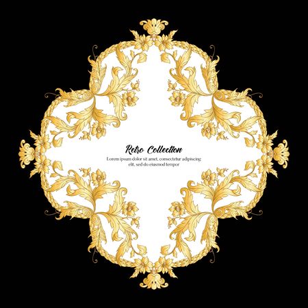 Elements In baroque, rococo, victorian, renaissance style. Trendy floral vintage pattern. Vector illustration.のイラスト素材