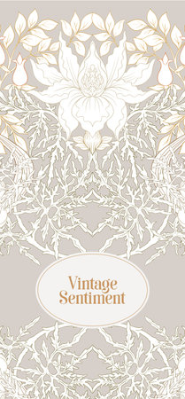 Floral pattern, background In art nouveau style, vintage, old, retro style. In gold and black. Good for the cover of a notebook, tablet, phone, product label. Vector illustration...のイラスト素材
