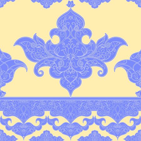Eastern ethnic motif, traditional muslim ornament. Seamless pattern, background. Vector illustrationのイラスト素材
