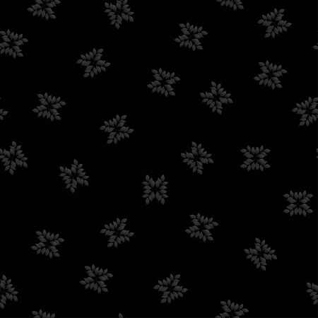 Floral Seamless pattern, background with In art nouveau style, vintage, old, retro style. Vector illustration in black colors.のイラスト素材