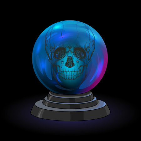 Human skulls for witchcraft. Elements for design. Colored vector illustration..のイラスト素材