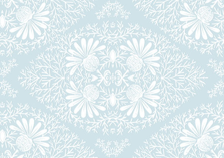 Tradition floral seamless pattern, damask vintage ornament. Royal victorian flourish wallpapper,...