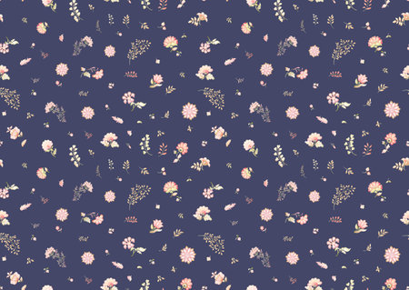 A lot of different fantasy flowers. Millefleurs trendy floral design. Blooming midsummer meadow seamless pattern. Seamless pattern, background. Vector illustration. Gradients colorsのイラスト素材