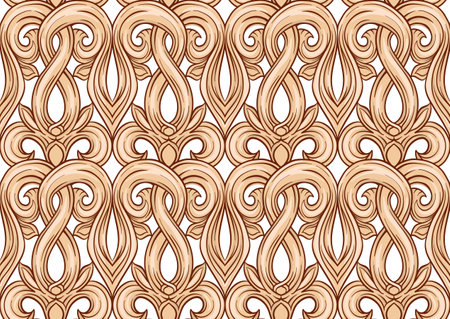 Interlacing abstract ornament in the medieval, romanesque style. Seamless pattern, background. Vector illustration.のイラスト素材