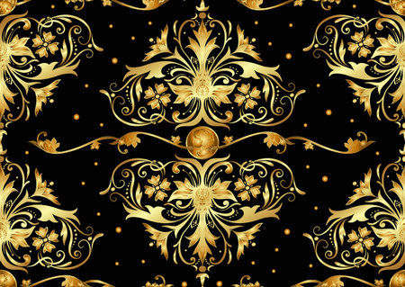 Seamless pattern, background In baroque, rococo, victorian, renaissance style. Trendy frolar vintage...