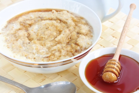 Porridge with honeyの写真素材