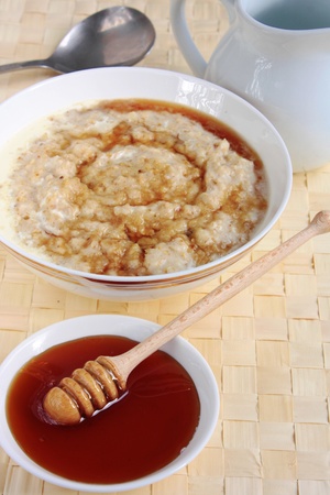 Porridge with honeyの写真素材