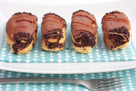 Chocolate eclairsの写真素材