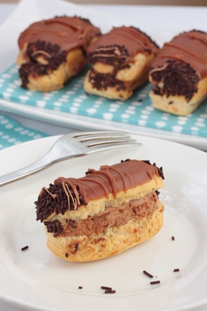 Chocolate eclairsの写真素材