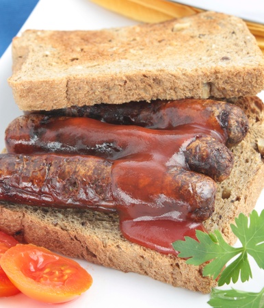Sausage sandwichの写真素材