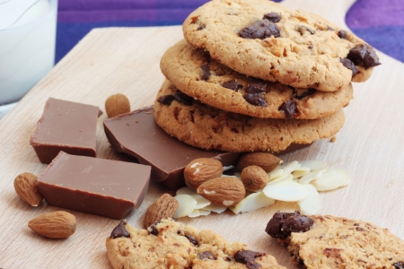 Chocolate Cookies With Milkの写真素材