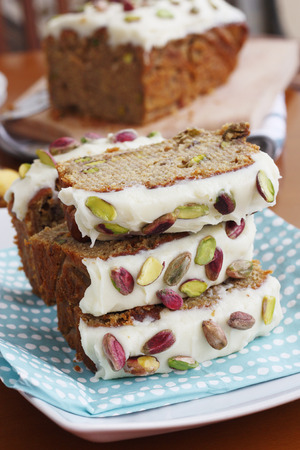 banana pistachio loafの写真素材
