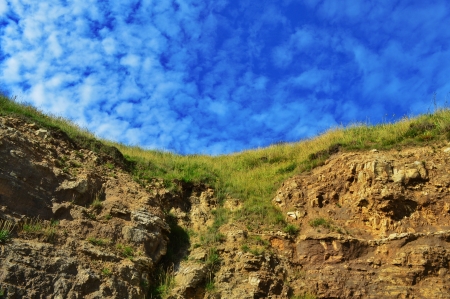 Cliffs and Skyline, Seaham, England の写真素材