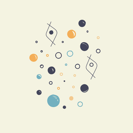 Vector sea life illustration fish and bubbles. Design element.のイラスト素材