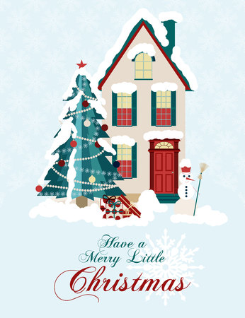 Christmas Messages and objects on greeting card.のイラスト素材