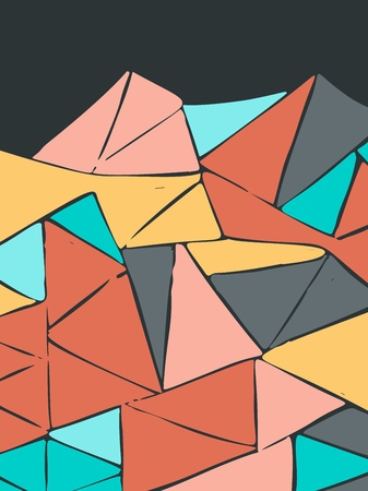Simple painted multi-colored triangles vector background for designのイラスト素材