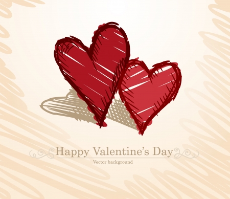 Hand drawn red heart  のイラスト素材