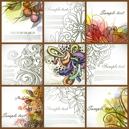Set of floral backgrounds  のイラスト素材