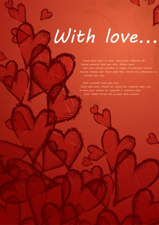 Grunge heart background のイラスト素材