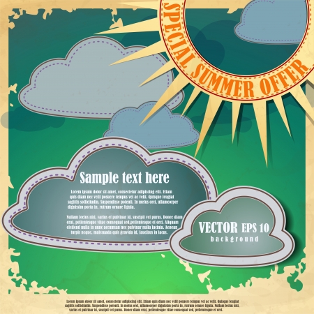 Sun and clouds.Vector illustration. Eps 10.のイラスト素材