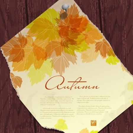 Autumn background with leaves.  Vector illustration. のイラスト素材