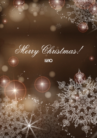 Brown background with snowflakes. のイラスト素材