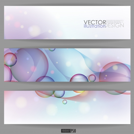 Colorful glowing bubbles banner  Vector illustration  のイラスト素材