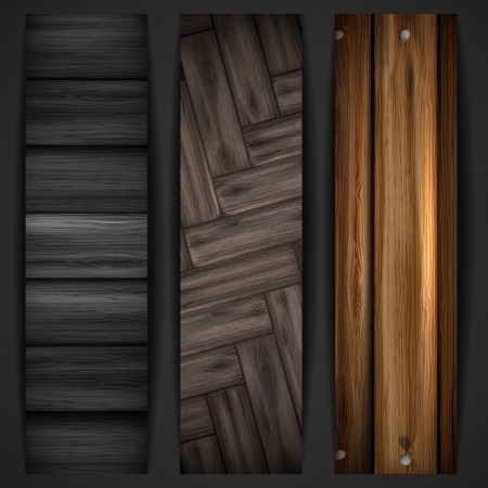 Wooden grey banner. Vector illustration. Eps 10.のイラスト素材