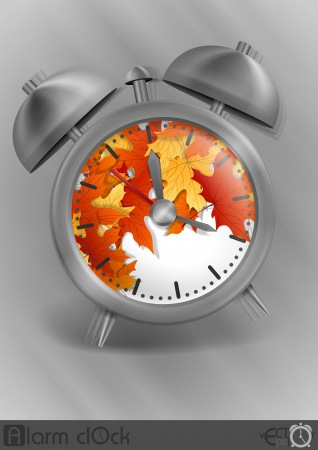 Metal Classic Style Alarm Clock. Vector Illustration. Eps 10.のイラスト素材