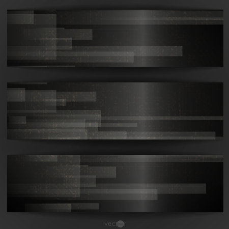 Abstract Black Rectangle Shapes Banner. Vector Illustration. Eps 10.のイラスト素材