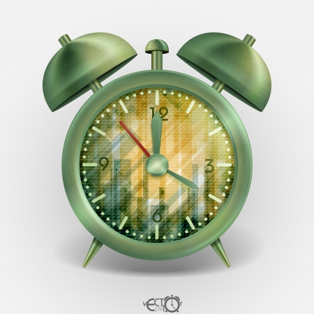 Metal Classic Style Alarm Clock. Vector Illustration. Eps 10.のイラスト素材