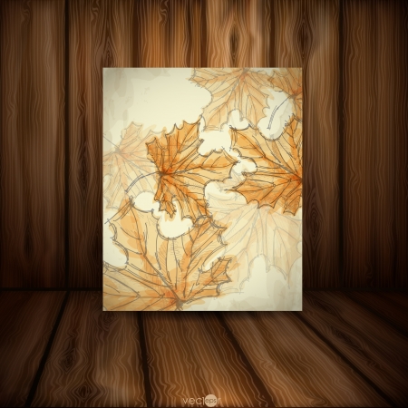 Hand Drawn Autumn Background. Vector Illustration. Eps 10.のイラスト素材