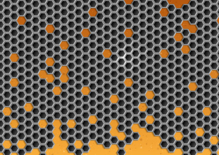 Hexagon Metal Background.  Vector Illustration.