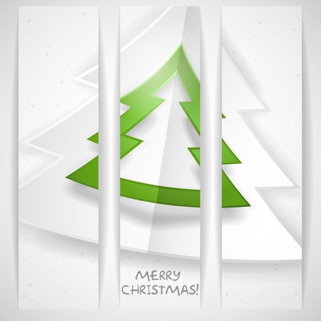 Simple Paper Christmas Tree. Christmas And New Year Symbols. Vector Illustration. Eps 10のイラスト素材